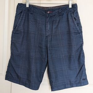 O'NEILL Men's Plaid Shorts Men 32 Blue Board Shorts 12" Lightweight Summer Beach